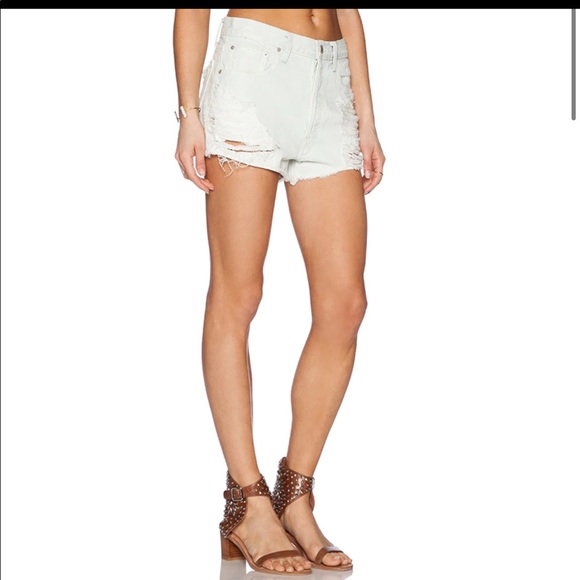 New Agolde cut off distressed shorts in Blanche 25 - Picture 1 of 7